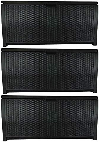 Suncast 99 Gallon Deck Garden Garage Home Wicker Resin Pool Box by Suncast