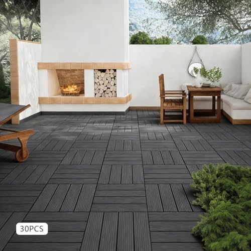30 Pcs Interlocking Deck Tiles, 11.8 x11.8 Inch PVC Patio Pavers, High Load - Image 6