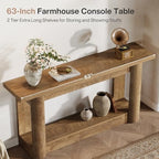 Tribesigns 63" Farmhouse Console Table, Narrow Long Sofa Table Behind Couch - Image 4