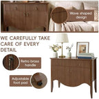senlin 40" Fluted Console Table, Wooden Entryway Console Table - Image 5