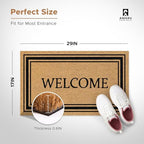 Coir Welcome Mat, Stylish Welcome, 17 x 29 in - Image 2