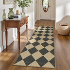 Lessymo Kitchen Runner Rug 2x6, Checkered Jute Rugs Washable Non Slip - Image 4