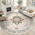 RELEANY Washable Area Rug, Round 8ft by RELEANY