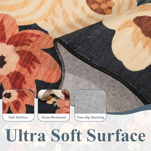 DUKINO 3x8 Kitchen Runner Rug, Floral Washable Rug - Image 6
