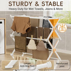 Extra Wide Foldable Clothes Drying Rack, Reinforced Joints - Image 3