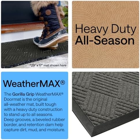 GORILLA GRIP WeatherMAX Door Mat, Indoor Outdoor Use - Image 3