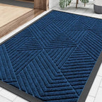 Smiry Front Door Mat Outside Entrance, Low Profile Rubber Doormat by Smiry