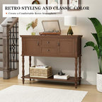 ARTPOWER Console Table with 2 Drawers, Retro Entryway Table with 2 Door - Image 6