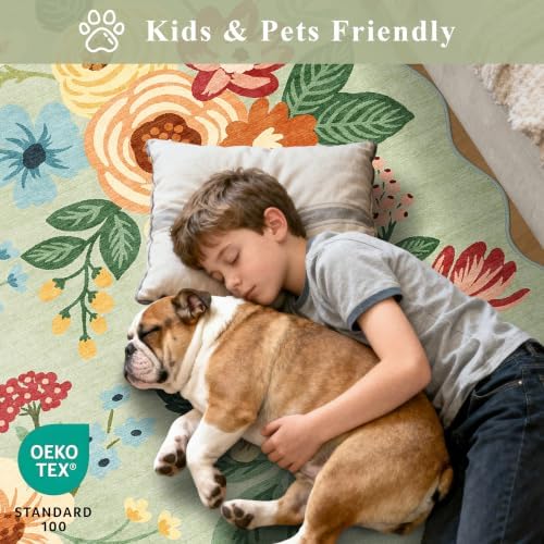 DUKINO 2x7 Runner Rug for Hallway, Floral Washable Rug for Kitchen - Image 4