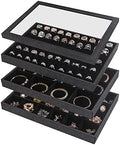 Julysky 4 Pcs/set Stackable Jewelry Organizer Trays by Julysky