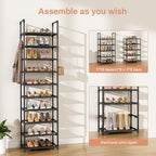 LANTEFUL 10 Tiers Shoe Rack 25 Pairs Large Capacity Tall Shoe Organizer Sturdy - Image 5