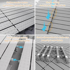 6 Pcs Bathroom Raised Floor Mat, Square Drain Shower Mat - Image 3
