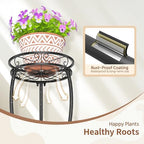 LASZOLA 3 Tiers Metal Corner Plant Flower Stand Tall Indoor Outdoor - Image 5