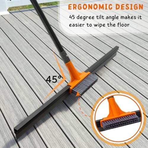 Floor Squeegee Broom, 56’’ Long Handle Water Wiper - Image 5
