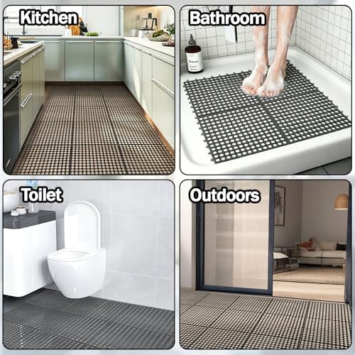 30Pcs Interlocking Drainage Floor Tiles, Modular Interlocking Floor Mats - Image 5