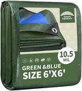 RAINDEWAY 6x6 Feet Tarps Heavy Duty Waterproof 10.5 Mil Outdoor Small Tarp by RAINDEWAY