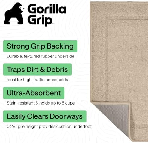 GORILLA GRIP Indoor Door Mat, Rubber Backing Entry Rug 29x17 - Image 2