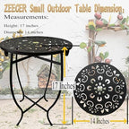 Small Patio Table, 17Inch Height Metal Patio Side Table - Image 3