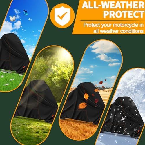 Enzeno Motorcycle Cover Waterproof Motorcycle Rain Tarp Outdoor Storage - Image 5