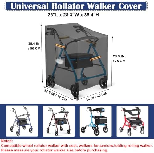 Rollator Walker Cover Waterproof, Heavy Duty 420D - Image 7