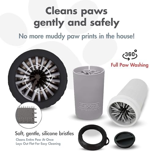 Dexas Lidded MudBuster Medium Dog Paw Cleaner, Light Gray, Fits 1.5"-2.5" Wide - Image 2