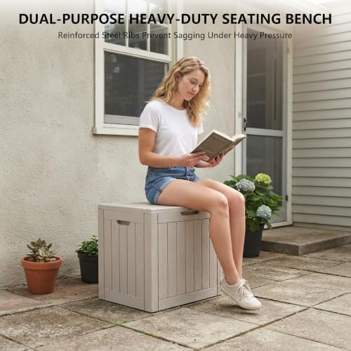 Outdoor Storage Box, 35 Gallon Waterproof Deck Box - Image 6