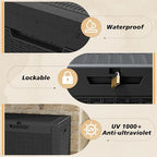 Fancyango 35 Gallon Waterproof Deck Box, Resin Outdoor Storage Box - Image 4