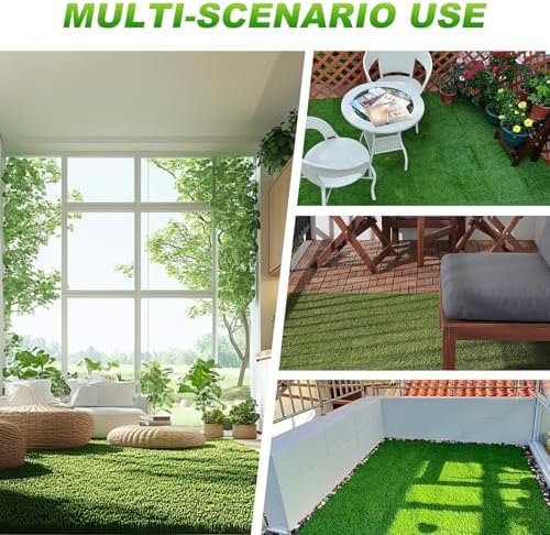 VANCASTLE Artificial Grass Tiles Interlocking Turf Squares Deck 9 Pack - Image 7