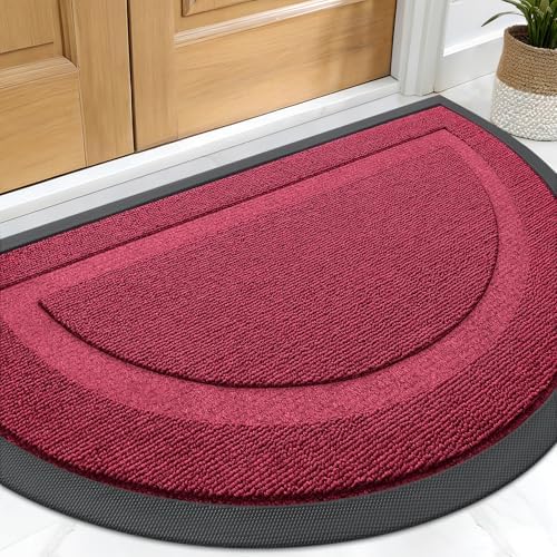 OLANLY Half Circle Front Door Mat Outside 47x32 All-Season Rubber Doormat by OLANLY