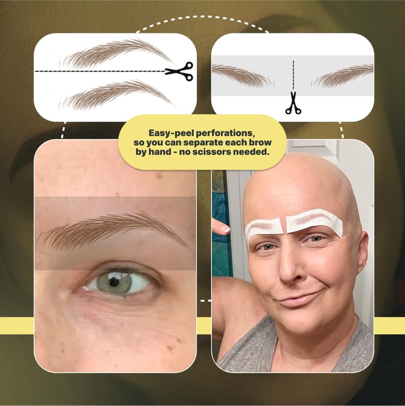 100 Pairs Medium Brown Temporary Eyebrow Tattoos, Waterproof and Smudge-Proof Medium Sassy Swerve Style Realistic Eyebrow Stickers for Women, Easy to Apply, Won't Work on Existing Brows