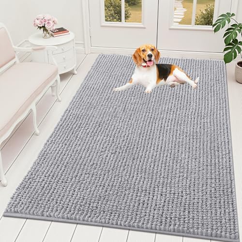 OLANLY Dog Door Mat for Muddy Paws 70x46, Extra Absorbent Chenille Mud Mat by OLANLY