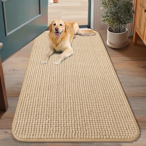 Smiry Dog Door Mat for Muddy Paws 48x30, Absorbent Low-Profile Doormats by Smiry