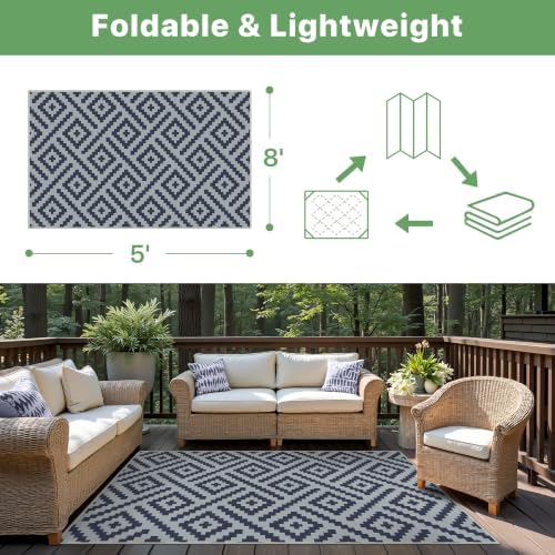 GENIMO Outdoor Rug, Waterproof Plastic Rugs - Image 2