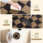 Vasofe Washable Small Entry Rug, 2x3 Checkered Jute Rugs Outdoor Indoor Mat - Image 7