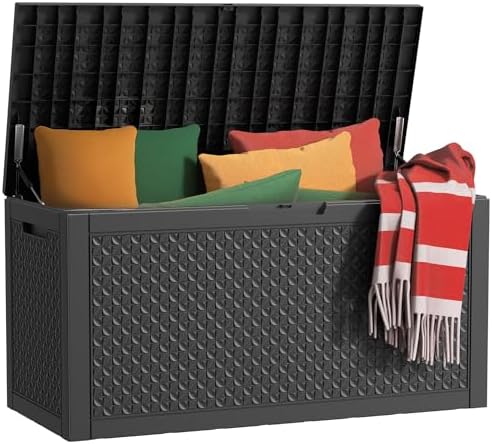 101 Gallon Waterproof Outdoor Storage Box, UV Resistant Resin Deck Box by KFY