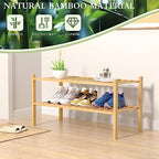 ROMGUAR CRAFT 2 Tier Bamboo Shoe Rack - Image 6