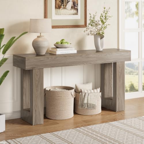 LITTLE TREE 63 Inches Long Sofa Table, Modern Console Table - Image 3