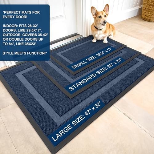 OLANLY Front Door Mat Outside 33x21, All-Season Heavy-Duty Rubber Doormat - Image 2