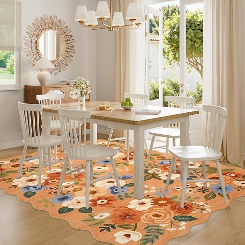 DUKINO 6x9 Area Rugs, Floral Washable Rug - Image 3