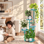 TOSKING Tall 5-Tier Round Metal Corner Plant Stand Indoor - Image 2