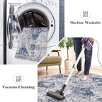 Lahome Moroccan Washable Runner Rug, 2x6 Blue Kitchen Runners - Image 4