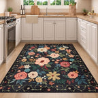 DUKINO 4x5 Area Rug for Entryway, Soft Floral Washable Rug Non Slip - Image 4
