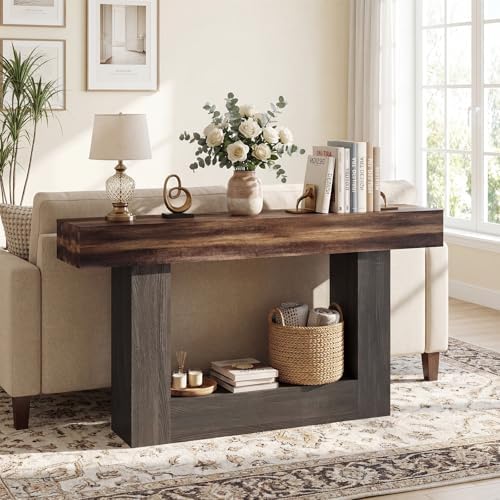 GIANTEX 63" Farmhouse Console Table, 2-Tier Narrow Entryway Table - Image 5