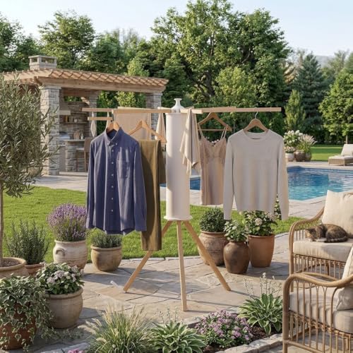 SUYU Clothes Drying Rack Foldable, Heavy Duty Tripod Laundry Drying Rack - Image 7
