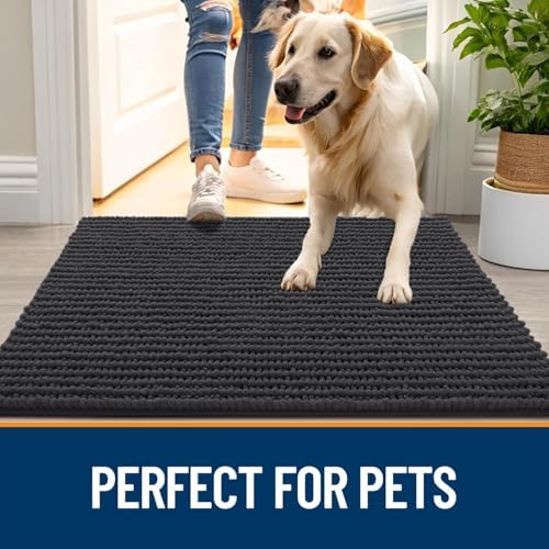 OLANLY Dog Door Mat for Muddy Paws 70x24, Extra Absorbent Chenille Mud Mat - Image 6