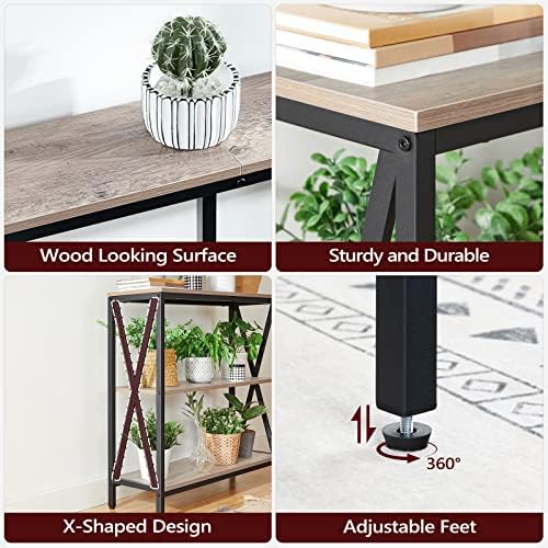 MAHANCRIS 31.5" Sofa Table, Industrial Console Table, 3-Tier Entryway Table - Image 6