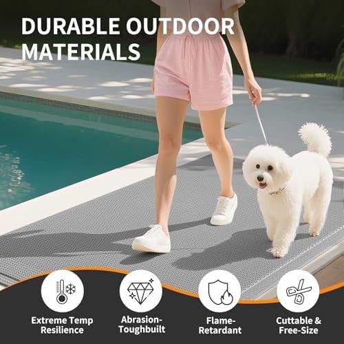Front Door Mat Outside Entrance Drainage Doormat Grey 24"x36" - Image 6