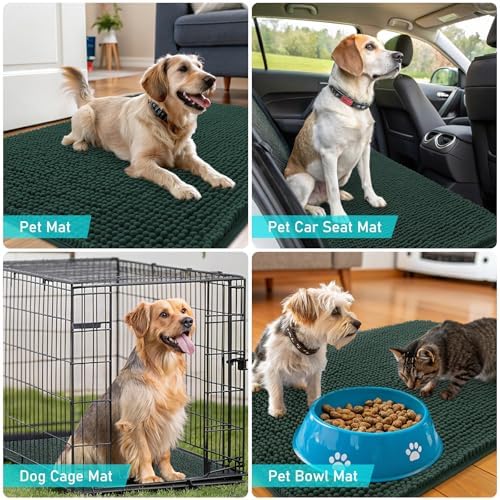 OLANLY Dog Door Mat for Muddy Paws 70x46, Super Absorbent Chenille Mud Mat - Image 7