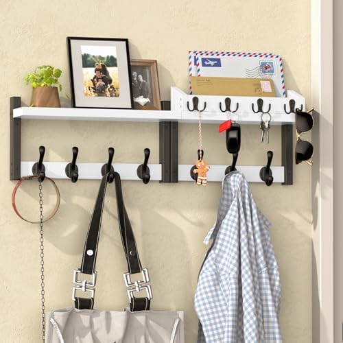29'' White Coat Rack Wall Mount by Unknown