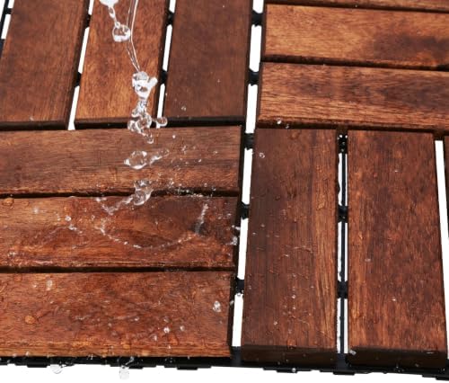 Acacia Wood Interlocking Deck Tiles - Image 5